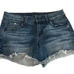Level 99 dark denim wash slight distressed w/ side hem slit fray at hem Photo 0