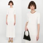 Marella Norcia White Ribbed Knit Maxi Jumper Dress Size M Photo 3