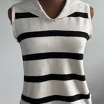 Truth‎ Republic Sleeveless Sweater Top Striped Sailor Collar Knit S Black Photo 0