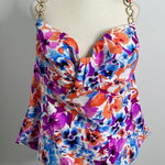 Catalina  collections swim tank.  Floral.  Size 3X.  Built in bra.  EUC. Photo 0