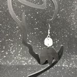 Geometric Black and White Dangle Earrings Photo 2
