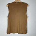 Vintage Floral Embroidered Sweater Vest Brown S Wool Blend Cottage Prairie Cabin Photo 4