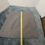 Brown Houndstooth Stretch Check Grunge Sexy Micro Mini Womens Skirt Size L Size L Photo 5