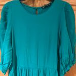 ZARA Round Neck Short Sleeve Side Pockets Tiered Maxi Dress Kelly Green Size XS Photo 2