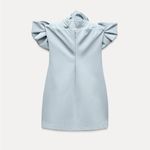 ZARA Elegant Off-Shoulder Blue Dress with Bows Photo 8