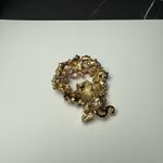 AJC Kitty Cat & Christmas Holly Berry Wreath Enamel Brooch Pin Gold Tone Signed Photo 8