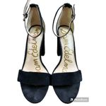 Sam Edelman Synthia Suede Chunky Heel Slip On Sandal Black Strap Heels Size 8.5 Photo 2