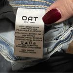 Oat New York High Rise Square Pocket Wide Leg Raw Hem Denim Jeans Blue Size 29 Photo 8