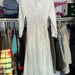 Vince open back white layered tiered long sleeve midi dress S Photo 6