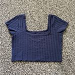 Aerie  Offline slate blue short sleeve cropped top size M Photo 1