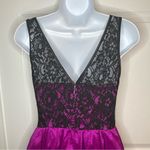 Aidan by Aidan Mattox Sleeveless Fit Flare Black Lace Mini Dress Fuschia Pink 4 Pink Photo 7