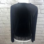 My Michelle  Black Velvet Long Sleeve Fringe Evening Dressy Goth Cardigan Large Photo 3