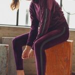 Boutique Burgundy Crop Velour Hoodie and Legging Set Photo 0