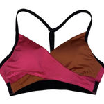 PINK - Victoria's Secret Pink Sport Cross Over Pink and Burnt Orange Athletic Sport Bra Size XS Photo 0