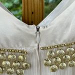 WD•NY WDNY White And Gold 100% Silk Beaded Cocktail Dress Size 8. NEW Photo 7