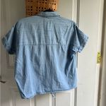 Madewell  Blue Denim Button Down Shirt Photo 3