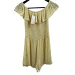 Kiwi & Punch Yellow Romper‎ Ruffle Shoulder Smocked Bodice Size Large New Photo 2