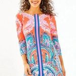 Lilly Pulitzer  Tangerine Dream Orange Sophie UPF 50+ Boat Neck Dress Size xs Photo 0