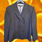 Kasper  Double Breasted Black Textured Blazer Size‎ 16 Photo 0