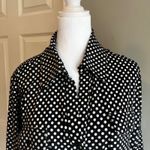Covington Womens XL Black Polka Dot Button Down Shirt Dress Long Sleeve Photo 1