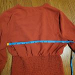 Altar'd State Rust Surplice Neckline Ruffle Sleeve Smocked Waist Blouse Fairy Core Boho Sz XS Photo 4