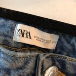 ZARA  Women's Medium Wash Distressed Raw Hem High Rise Ankle Crop Jeans Size 6 Photo 2