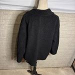 HOTOUCH Black Teddy Fleece Button Front Shirt Jacket with Faux Leather Trim L Size L Photo 2