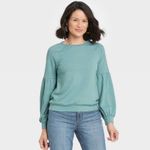 Knox Rose Teal Sweatshirt Photo 2