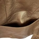 Talbots Petites 8 Soft Gold Metallic Button Closure 100% Leather Jacket Luxury Photo 4