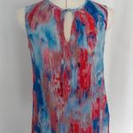 Ecru Sleeveless Multicolor Silk Keyhole Camisole S Photo 0