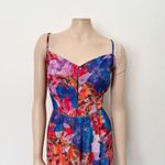 City Chic [] Blue Purple Abstract Floral Print Stained Glass Maxi Dress Sz 20 / L Photo 3