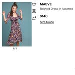 Anthropologie EUC  Maeve Beloved Dress Purple Floral Size Medium Retail $148.00 Photo 3