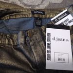 D. Jeans NEW Metallic Gold Skinny Jeans Photo 3