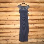 XScape Womens Beaded Collar Jersey Gown Dress Photo 1