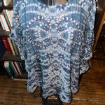 Soft Surroundings blue lacy boho flowy artsy layered top Photo 0