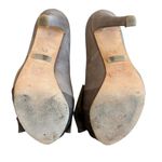 Badgley Mischka High Heel Bow Pumps Shoes Suede Peep Toe Sandals Size 5.5 Photo 10