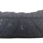 Black Clutch with Silver Metallic Thread Express Black Zip-Up Clutch Bag Photo 0