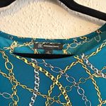 I.N.C Blue Chain Print Women's Top Size XL Photo 3