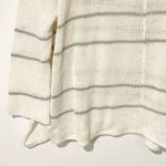 Wooden Ships  Womens Size Medium/Large White Striped Boxy Sweater Coastal Grandma Photo 1