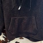 PINK - Victoria's Secret  Black Hooded Sherpa 1/4 Zip Jacket Photo 4