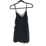 California Waves  Womens Tie-Waist Swim Cover Up Romper Strappy Black XS Photo 4