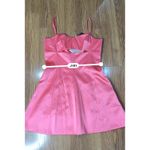 PATOU Pink Cotton Blend Satin Mini Dress FR 44 Cutout Waist Cocktail Party Dress Size undefined Photo 3