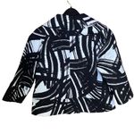 Peter Nygard ‎ Women's Blazer Jacket Sz 12 Black White Abstract Print 3/4 Sleeves Photo 5