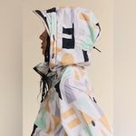 Free People Singing In The Rain Jacket Womens small Pastel Hooded Packable Multiple Photo 13