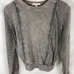 Anthropologie Eri + Ali Weckerlie Scalloped Acid Wash Sweatshirt Size XS Photo 0