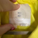 Anthropologie Journey Bomber Jacket Satin Yellow Hei Hei Size Large Photo 3