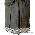 Catherine Malandrino Black Cotton Ruffle Boho Embroidered Shift Dress Large NWT Photo 10
