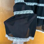 Oscar de la Renta Vintage Sheer Lace Trim Tank Black White Whimsigoth Feminine Photo 1