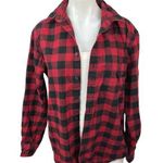 Uniqlo Red Black Flannel Plaid Checkered Button Down Long Sleeve Shirt Top Sz M Photo 0