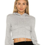 superdown  Christine heather gray cropped hoodie sweater L  Photo 0